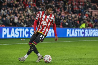 Sheffield United takımından Andre Brooks, 9 Ocak 2025 tarihinde Sheffield, İngiltere 'deki Bramall Lane' de Sheffield United ve Cardiff City arasında oynanan 3.