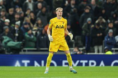 Antonin Kinsky of Tottenham Hotspur during the Carabao Cup Semi-Finals First Leg Tottenham Hotspur vs Liverpool at Tottenham Hotspur Stadium, London, United Kingdom, 8th January 2025 clipart