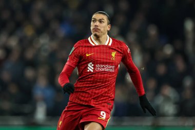 Liverpool 'dan Darwin Nez Carabao Kupası Yarı Finalleri sırasında Tottenham Hotspur, Liverpool' a karşı Tottenham Hotspur Stadyumu, Londra, İngiltere, 8 Ocak 2025