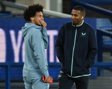 Ashley Young of Everton talks to his son Tyler Young of Peterborough as they arrive ahead of the Emirates FA Cup 3rd Round match Everton vs Peterborough United at Goodison Park, Liverpool, United Kingdom, 9th January 2025 clipart