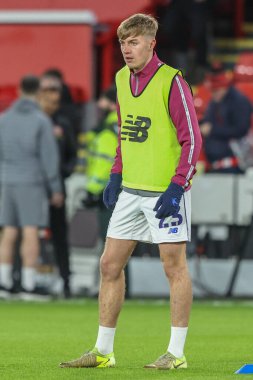 Maç öncesi ısınma oturumunda Cardiff City 'den Joel Bagan, 9 Ocak 2025' te Birleşik Krallık 'ın Sheffield Lane kentinde oynanan 3.