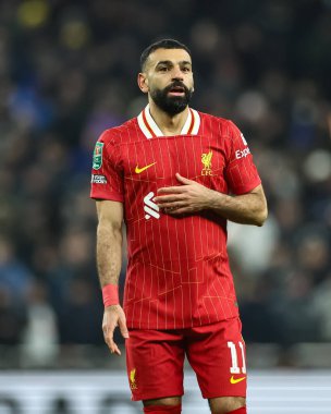 Liverpool 'dan Mohamed Salah Carabao Kupası Yarı Finalleri sırasında Tottenham Hotspur' a karşı Liverpool Tottenham Hotspur Stadyumu, Londra, Birleşik Krallık, 8 Ocak 2025
