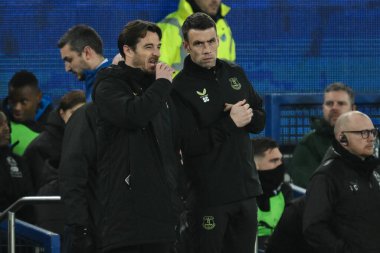 Leighton Baines Everton ve Samus Coleman 'ın geçici baş antrenörü geçici antrenörü. 9 Ocak 2025 tarihinde Goodison Park, Liverpool' da oynanan 3.