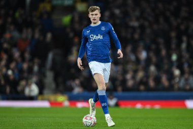 Everton 'dan Jarrad Branthwaite, 9 Ocak 2025 tarihinde İngiltere' nin Goodison Park kentinde oynanan 3.