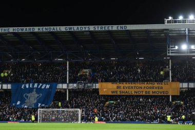 Everton tifos, 9 Ocak 2025 tarihinde İngiltere 'nin Liverpool kenti Goodison Park' ta oynanan Everton-Peterborough United üçüncü tur karşılaşmasında sergilendi.
