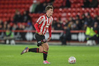 Sheffield United takımından Harrison Burrows, 9 Ocak 2025 'te Bramall Lane, Sheffield, İngiltere' de oynanan 3.