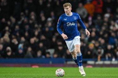 Everton 'dan Jarrad Branthwaite, 9 Ocak 2025 tarihinde İngiltere' nin Liverpool kentinde Goodison Park 'ta oynanan 3.
