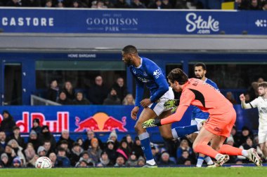 Everton oyuncusu Nicholas Bilokapiç, 9 Ocak 2025 'te Goodison Park, Liverpool' da oynanan ve Birleşik Krallık 'ın başkenti Goodison Park' ta oynanan 3.
