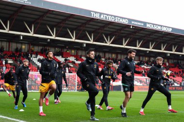 Wolverhampton Wanderers 'ın oyuncuları, 11 Ocak 2025' te İngiltere 'nin Ashton Gate kentinde oynanan Bristol City-Wolverhampton Wanderers maçında oynanan 3.