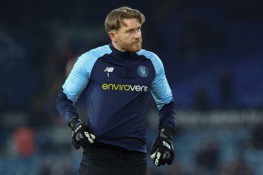 Mark Oxley of Harrogate Town in the pregame warmup session during the Emirates FA Cup 3rd Round match Leeds United vs Harrogate Town at Elland Road, Leeds, United Kingdom, 11th January 2025 clipart