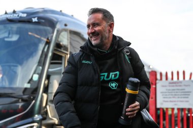 Vitor Pereira head coach of Wolverhampton Wanderers arrives ahead of the Emirates FA Cup 3rd Round match Bristol City vs Wolverhampton Wanderers at Ashton Gate, Bristol, United Kingdom, 11th January 2025 clipart