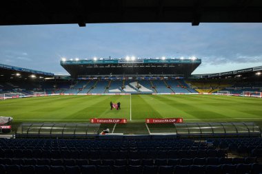 A general view of Elland Road ahead of the Emirates FA Cup 3rd Round match Leeds United vs Harrogate Town at Elland Road, Leeds, United Kingdom, 11th January 2025 clipart