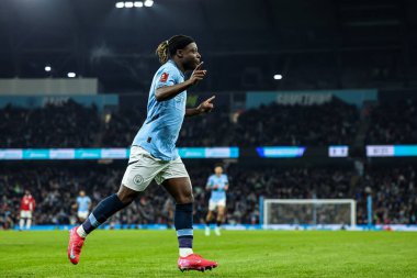 Manchester City 'den Jrmy Doku, 11 Ocak 2025 tarihinde Etihad Stadyumu' nda oynanan ve Manchester City ile Salford City arasında oynanan 3.