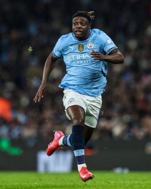 Manchester City 'den Jrmy Doku, 11 Ocak 2025 tarihinde İngiltere' nin Etihad Stadyumu 'nda oynanan 3.
