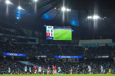 Etihad Stadyumu 'nun genel bir görüntüsü, Manchester City' nin 11 Ocak 2025 tarihinde Etihad Stadyumu 'nda oynanan 3.