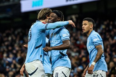 Manchester City 'den Jrmy Doku, 11 Ocak 2025 tarihinde Etihad Stadyumu' nda oynanan ve Manchester City ile Salford City arasında oynanan 3.