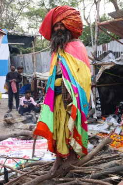 A holy Man at a Gangasagar mela transit camp in Kolkata, India, on January 11, 2025 clipart