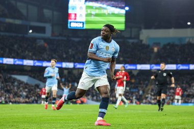 Manchester City 'den Jrmy Doku, 11 Ocak 2025 tarihinde Etihad Stadyumu' nda oynanan ve Manchester City ile Salford City arasında oynanan 3.