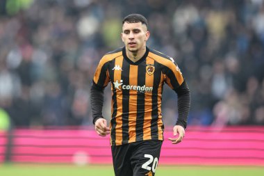 Hull City 'den Gustavo Puerta, Birleşik Krallık' ın Hull şehrindeki MKM Stadyumu 'nda oynanan 3.