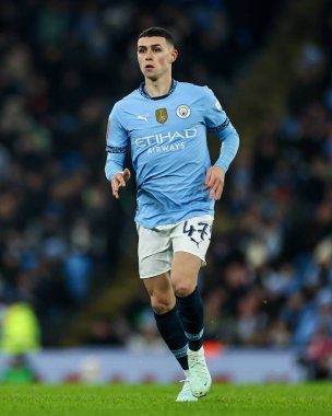 Manchester City 'den Phil Foden, 11 Ocak 2025 tarihinde Etihad Stadyumu' nda oynanan 3.