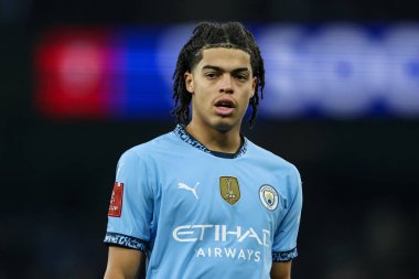 Manchester City 'den Jahmai Simpson-Pusey, Birleşik Krallık Etihad Stadyumu' nda oynanan 3. Raund Manchester City - Salford City karşılaşmasında 11 Ocak 2025