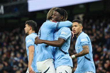 Manchester City 'den Jrmy Doku, 11 Ocak 2025 tarihinde Etihad Stadyumu' nda oynanan ve Manchester City ile Salford City arasında oynanan 3.