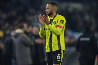 Warren Burrell of Harrogate Town applauds the fans after the game during the Emirates FA Cup 3rd Round match Leeds United vs Harrogate Town at Elland Road, Leeds, United Kingdom, 11th January 2025 clipart