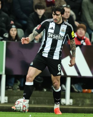 Sandro Tonali of Newcastle United in action during the Emirates FA Cup 3rd Round match Newcastle United vs Bromley FC at St. James's Park, Newcastle, United Kingdom, 12th January 2025 clipart