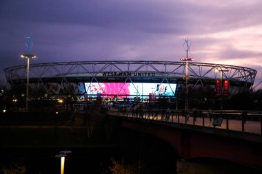 Premier League maçından önce Londra Stadyumu 'nun genel bir görüntüsü West Ham United' a karşı Fulham, Londra Stadyumu, 14 Ocak 2025
