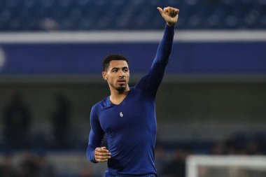 Levi Colwill of Chelsea gestures to the home fans after the Premier League match Chelsea vs Bournemouth at Stamford Bridge, London, United Kingdom, 14th January 2025 clipart