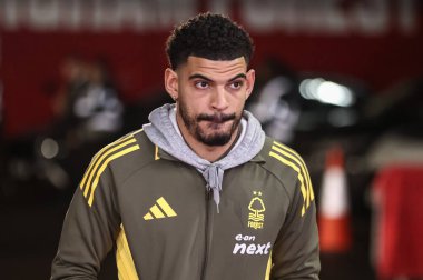 Nottingham Ormanı 'ndan Morgan Gibbs-White 14 Ocak 2025' te Nottingham Forest 'a karşı Liverpool Premier Lig maçı sırasında İngiltere' nin Nottingham şehrinde görülüyor.