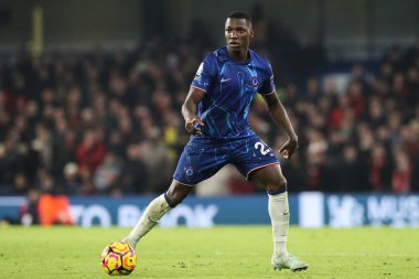 Chelsea 'den Moiss Caicedo Premier Lig karşılaşmasında Chelsea' ye karşı Bournemouth Stamford Köprüsü, Londra, İngiltere, 14 Ocak 2025