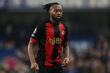Bournemouth takımından Antoine Semenyo Premier Lig karşılaşmasında Chelsea 'ye karşı Bournemouth Stamford Köprüsü, Londra, İngiltere, 14 Ocak 2025