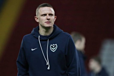 Colby Bishop of Portsmouth before the Sky Bet Championship match Blackburn Rovers vs Portsmouth at Ewood Park, Blackburn, United Kingdom, 15th January 2025 clipart