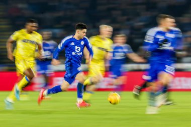 Leicester City 'den Facundo Buonanotte 15 Ocak 202' de King Power Stadyumu 'ndaki Leicester City - Crystal Palace maçında topu aldı.