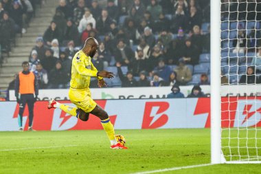 Kristal Saray 'dan Jean-Philippe Mateta Premier Lig maçı sırasında King Power Stadyumu' ndaki Leicester City - Crystal Palace maçında 0-1 berabere kaldı.