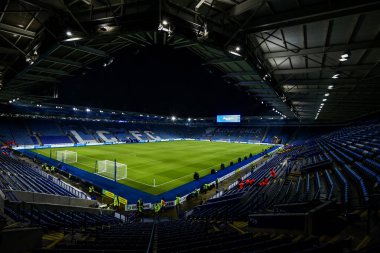 King Power Stadyumu 'nun King Power Stadyumu' ndaki Leicester City - Crystal Palace maçından önceki genel görüntüsü, 15 Ocak 2025