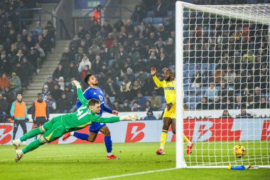 Kristal Saray 'dan Jean-Philippe Mateta Premier Lig maçı sırasında King Power Stadyumu' ndaki Leicester City - Crystal Palace maçında 0-1 berabere kaldı.