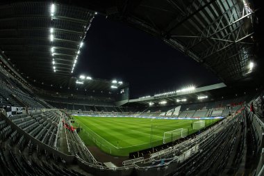 Newcastle United Premier Lig karşılaşması öncesinde St. James 's Park, Newcastle, İngiltere' de Newcastle 's Park' ta Newcastle United ile Wolverhampton Wanderers arasında genel bir görüş.