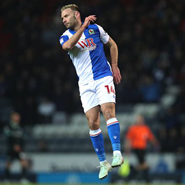 Blackburn Rovers takımından Andreas Weimann 15 Ocak 2025 'te Blackburn, İngiltere' de Blackburn Park 'ta Blackburn Rovers' a karşı oynadığı maçta Blackburn Rovers ile karşılaştı.