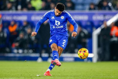 Leicester City 'den James Justin, 15 Ocak 2025' te King Power Stadyumu 'nda oynanan Premier League maçında serbest atış yaptı.