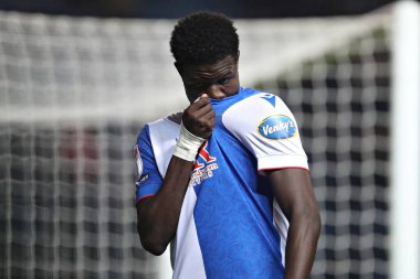 Blackburn Rovers takımından Makhtar Gueye, 15 Ocak 2025 'te Blackburn, İngiltere' deki Ewood Park 'ta oynanan Blackburn Rovers-Portsmouth maçında golünü kutluyor.