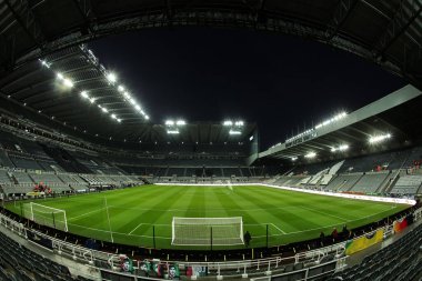 Newcastle United Premier Lig karşılaşması öncesinde St. James 's Park, Newcastle, İngiltere' de Newcastle 's Park' ta Newcastle United ile Wolverhampton Wanderers arasında genel bir görüş.