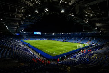 King Power Stadyumu 'nun King Power Stadyumu' ndaki Leicester City - Crystal Palace maçından önceki genel görüntüsü, 15 Ocak 2025