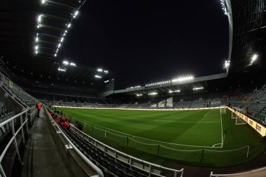 Newcastle United Premier Lig karşılaşması öncesinde St. James 's Park, Newcastle, İngiltere' de Newcastle 's Park' ta Newcastle United ile Wolverhampton Wanderers arasında genel bir görüş.