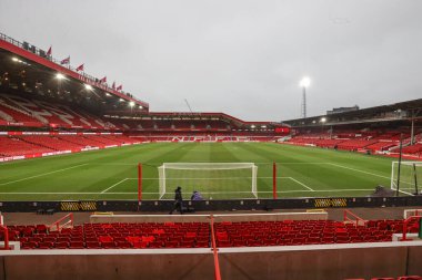 Premier Lig maçı sırasında Nottingham Forest 'ın Southampton' a karşı oynadığı City Ground, Nottingham, İngiltere maçının genel bir görüntüsü.
