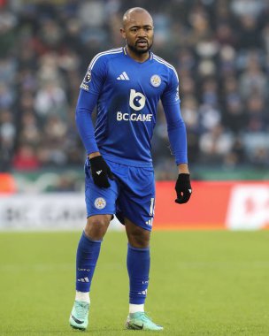 Leicester City 'den Jordan Ayew Premier League maçı sırasında Leicester City, Fulham' a karşı King Power Stadyumu, Leicester, İngiltere, 18 Ocak 2025