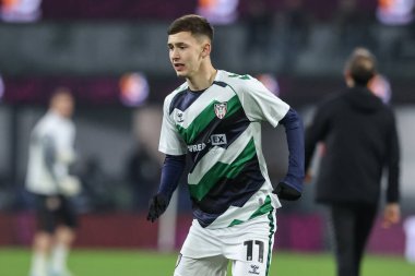 Sunderland 'dan Chris Rigg 17 Ocak 2025' te Burnley - Sunderland Turf Moor, Burnley, İngiltere 'de oynanan Sky Bet Şampiyonası karşılaşmasında maç öncesi ısınma maçında