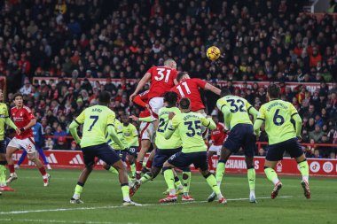 Nottingham Ormanı 'ndan Nikola Milenkovi, 19 Ocak 2025' te İngiltere 'nin Nottingham kentinde oynanan Premier League maçında ofsayt yapma olasılığını eledi.