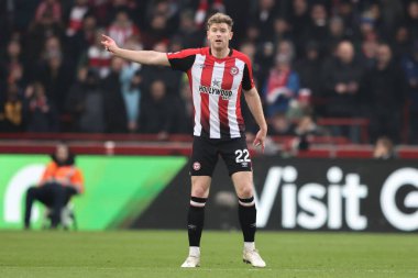 Brentford 'dan Nathan Collins Premier League maçı sırasında Brentford, Liverpool' a karşı Gtech Community Stadyumu, Londra, İngiltere, 18 Ocak 2025